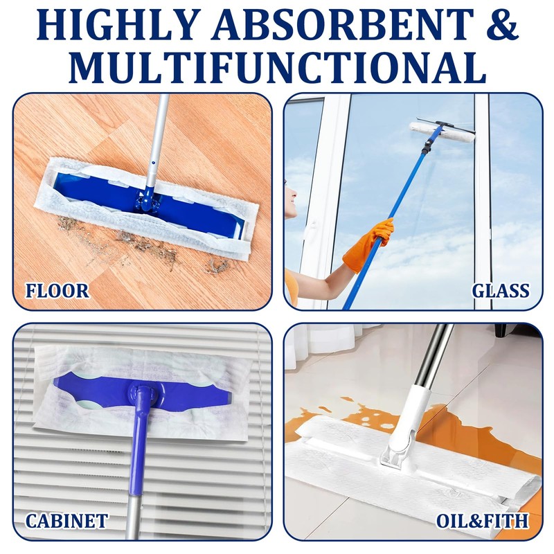 Uoxmiy 60 Pcs Disposable Dusting Cloths, Dry Sweeping Cloths Pads