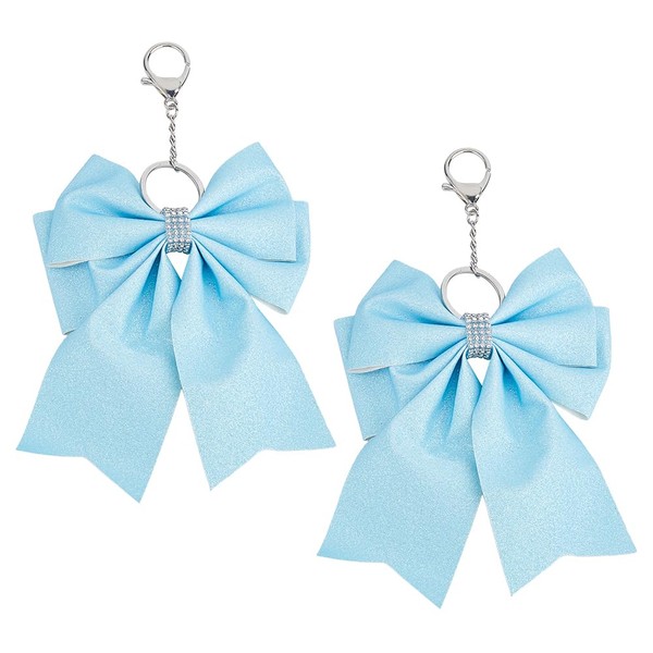 DICOSMETIC 2Pcs Large Bow Keychain Cheer Bow Key Chain Rhinestones