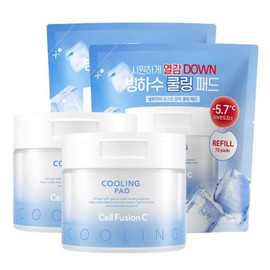 CELL FUSION C 70 cooling pads (2 units) + cooling refill pouch / CELL FUSION C 쿨링패드 70매 2개 + 쿨링리필파우치