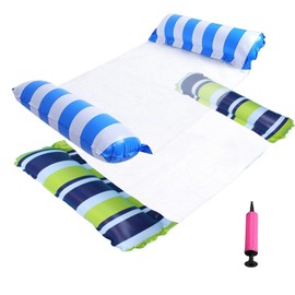 Pool Hammock, Pack of 2 Air Mattress, Pool Toy, 4-in-1 Inflatable Water Toy, Pool Accessories, Water Hammock Adult for Armchair, Mattresses, Seat (Dizhilv Blue)