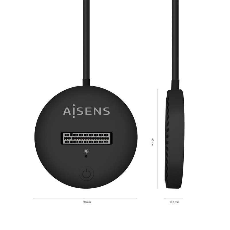 AISENS USB-C Dock M.2 (NGFF) ASUC-M2D013-BK SATA/NVMe to USB3.1 Gen2,