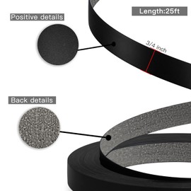 ZYJT PVC Black Edge Banding, 3/4 inch x 100ft roll of Veneer Edge Banding Pre-glued Flexible Edging, Tape Banding on with Hot Melt Adhesive Easy Application for Cabinet