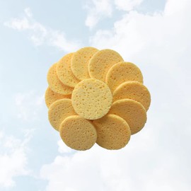 Housoutil 20pcs Round Makeup Remover Pads Skin-friendly Face Cleaning Puff for Gentle Makeup Removal and Daily Facial Care Skin Color Sponges for All Types