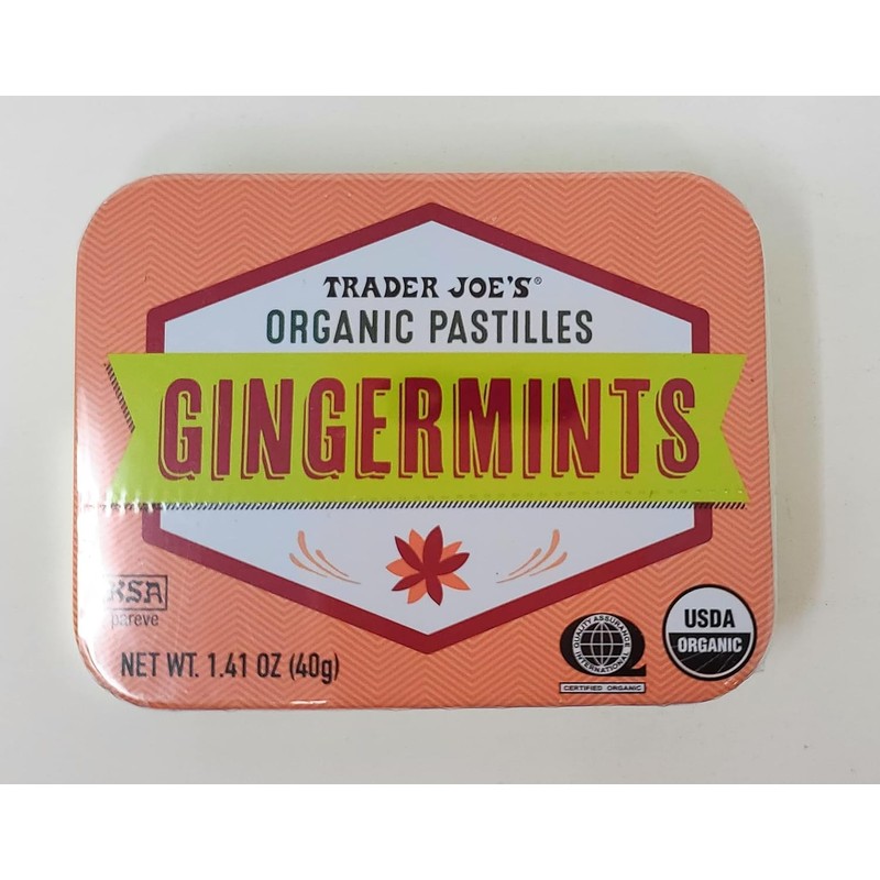 Trader Joe's Organic Pastilles Gingermints, Net Wt. 1.41oz /40g (Pack