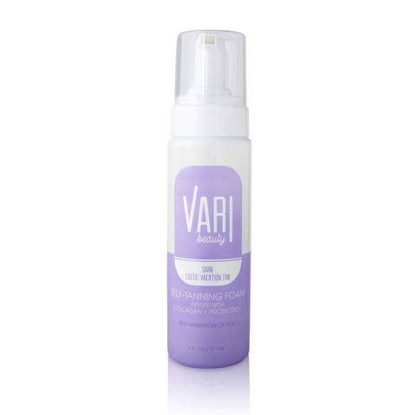 Vari Beauty Dark Self-Tanning Foam & Body Mousse (6 Fl Oz) with Collagen and Probiotics | Imparts an Exotic Vacation Tan | Quick Drying and Streak Free | Ultimate Hydration & Moisturization