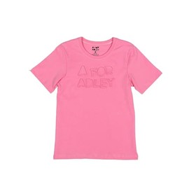 A FOR ADLEY 3D Logo Embossed Tees with The Adley Logo Raised Up Out of The Shirt, a Unique Design for Our Adley Fans (US, Numeric, 16, Regular, Pink)