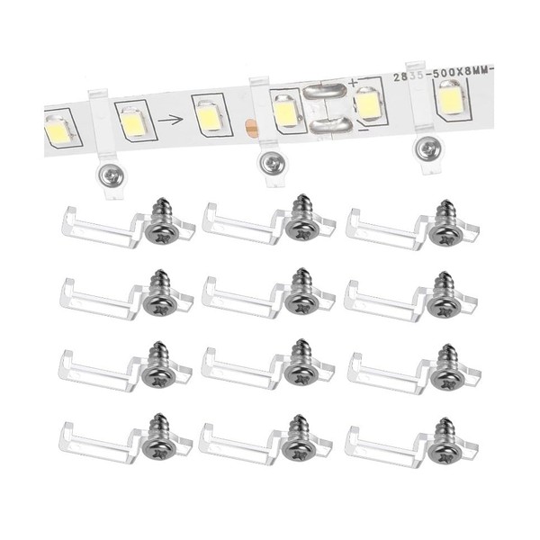 100Pcs Silver LED Strip Light Clips Light Fixture Mounting Bracket
