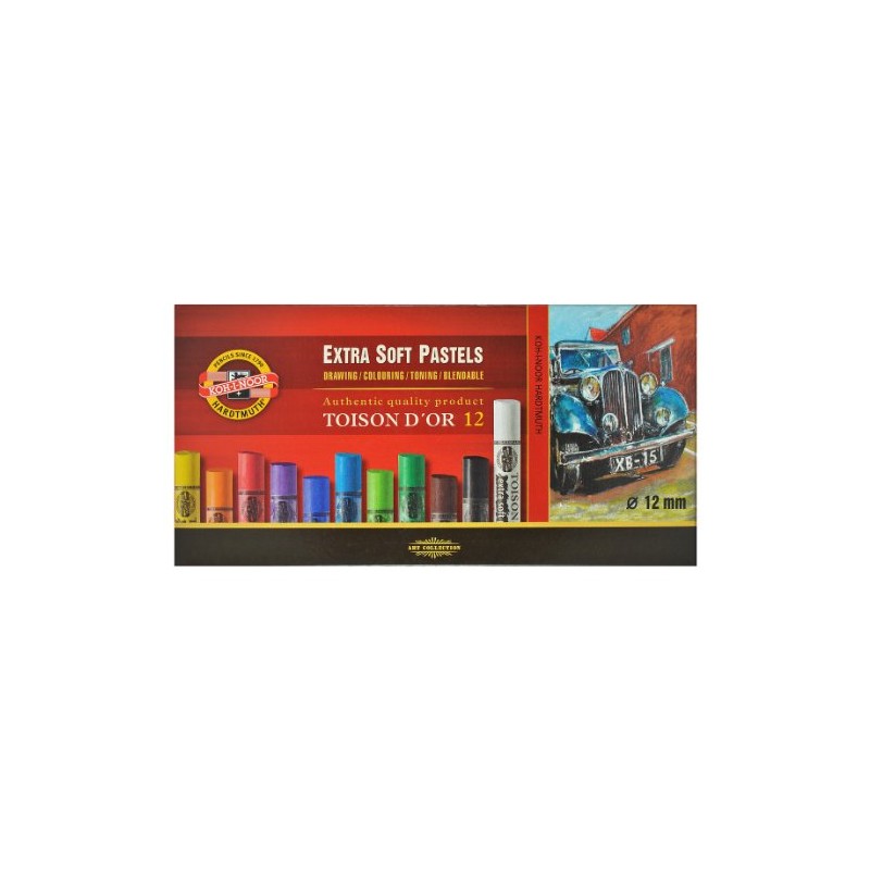 Koh-i-noor Toison D'or - 12 Round Extra Soft Pastels. 8552