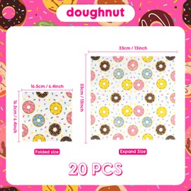 Doughnut Napkins,Sweet Doughnut Children's Napkins for Party Table Decoration,Birthday Party,Wedding Anniversary,Baby Shower,Family Gatherings
