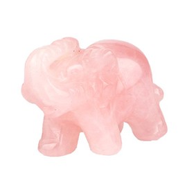 Natural Rose Quartz Elephant Statue Crafts Healing Crystal Stone Carved Figurine Chakra Reiki (Rose Quartz)