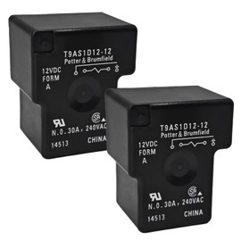 Relay T9AS1D12-12 (Set of 2), 12VDC 30A SPST-NO PCB Power Relay - Versatile for PC Board or Panel-Mounted Applications