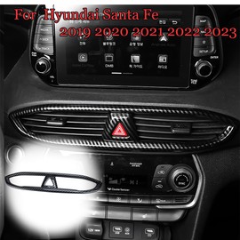 MUXEE for Hyundai Santa Fe 2019 2020 2021 2022 2023 Center Contro Airconditioning Vent Frame Trim - ABS Carbon Fiber Sport Interior Accessories