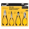 Titan 18404 4-Piece Plier Set With TPR Grips