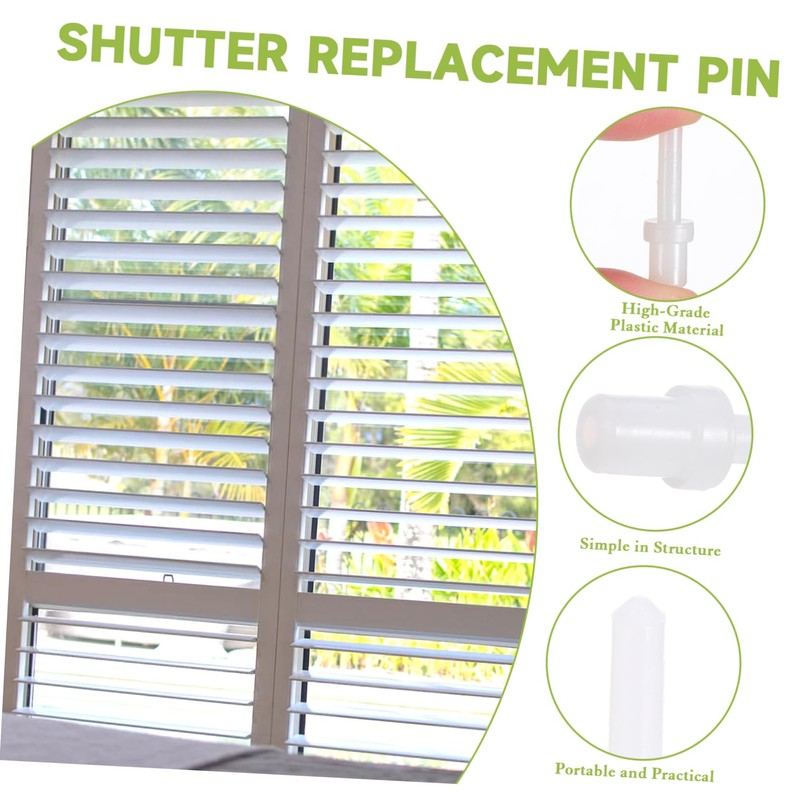 Housoutil Shutter Pins, 60PCS Shutter Repair Bolts, Plastic Plantation Shutter