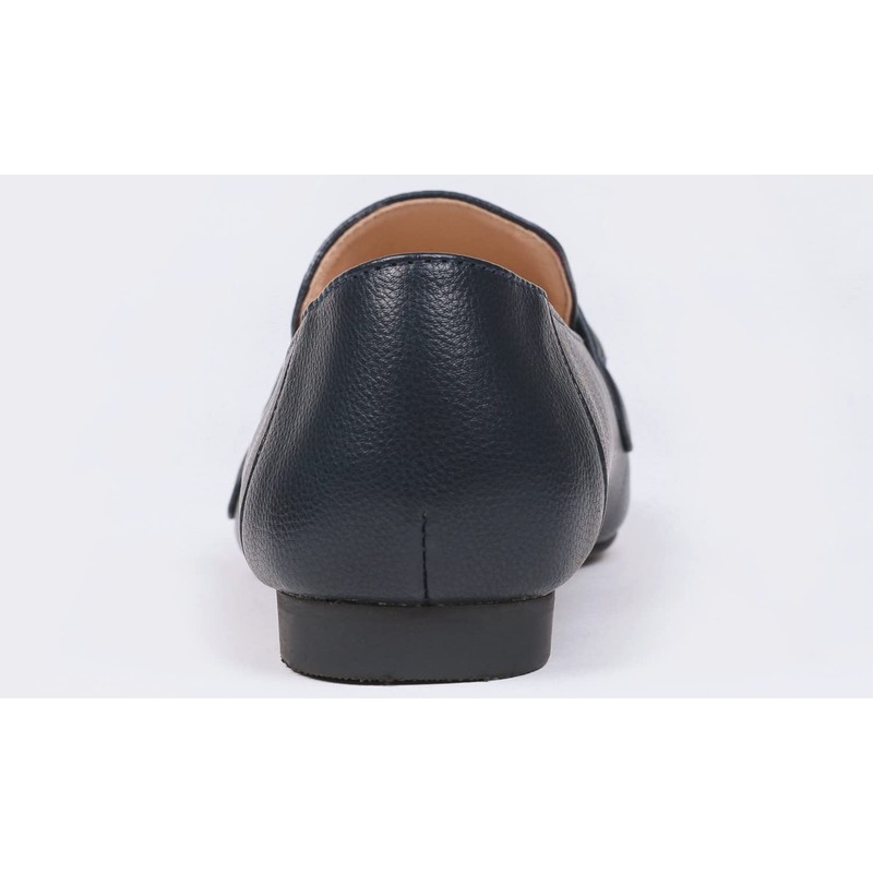 Feversole Mocasines de moda para mujer, Ribete de barra azul