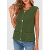 PRETTYGARDEN Women's Summer Sweaters Vest 2025 Sleeveless Button Down Cropped