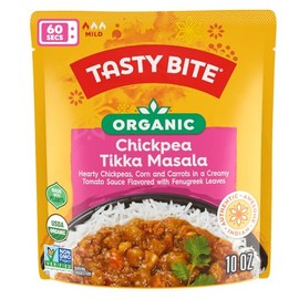 Tasty Bite Organic Chickpea Tikka Masala, Ready to Eat, Microwavable Entrée, Vegan, 10 Ounce (Pack of 6)