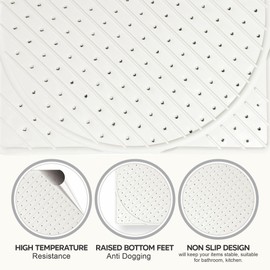 Sink Mat Heavy Duty Non Slip Silicon Protector Liner Washing Up Drainer With Dots Design For Kitchen Sinks Bathroom & Countertop Dish Drying Protect Mats Anti Slip Pad Placemats Accessory 30x30cm(1Pc)
