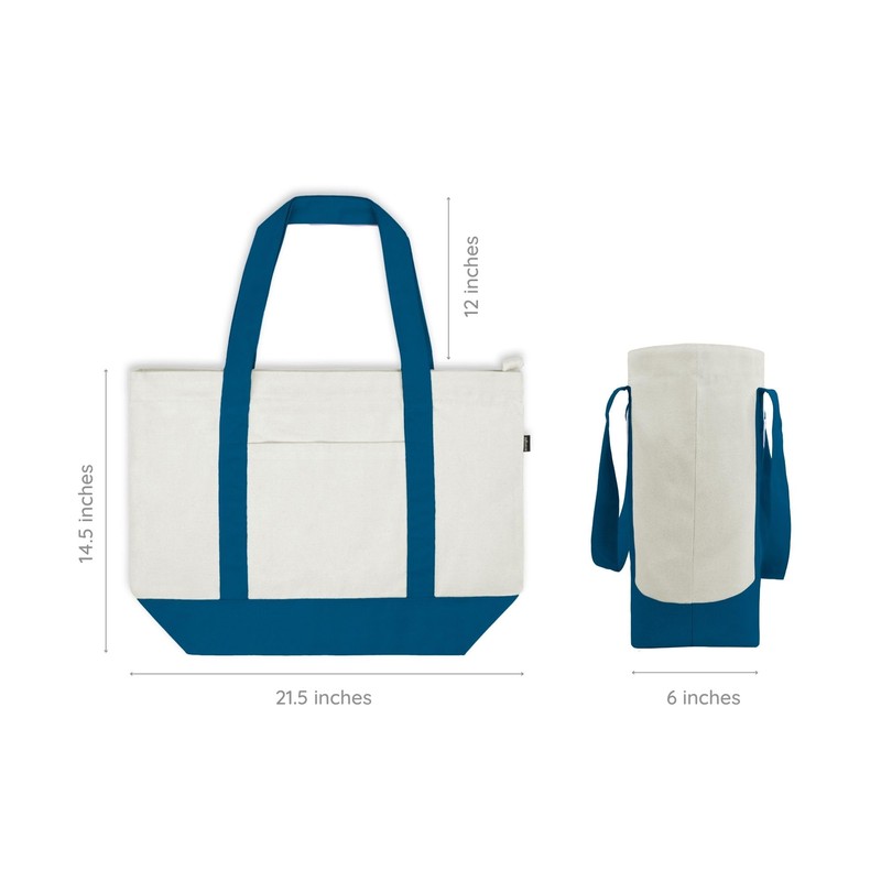 Ecoright - Bolsa de lona para mujer con cierre y
