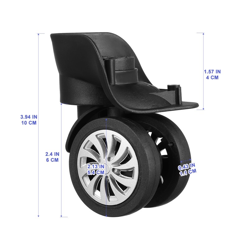 Travel Suitcase Wheels, 4 Pieces 360 Degree Rotating Luggage Wear-Resistant