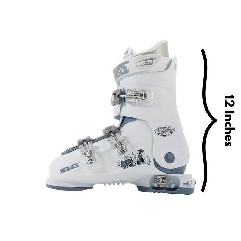 Roces Idea Free Adjustable Youth Ski Boots – White/Teal |