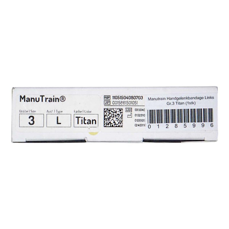 MANUTRAIN Wrist Brace Size 3 Left Titanium 1 Brace