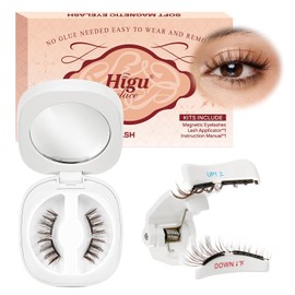 Higu clace Magnetische Wimpern,Magnet Wimpern Ohne Eyeliner,Magnetische Wimpern mit Applikator,Wimpern Magnetisch Natürlicher Look,Kein Kleber erforderlich Wimpern Magnetic(SET-D)