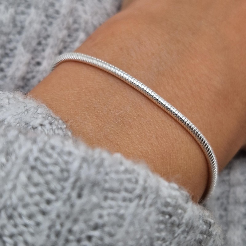 Charm Bracelet 925 Sterling Silver Bracelets for Women 2mm Dainty