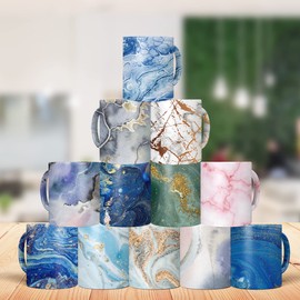 Transfer Ink Sheets-Watercolor Marble Sublimation Paper for Cricut Mugs Press Joy,Transfer Paper for DIY Key Chain T-Shirts,12 pcs/Set, 12"x12"