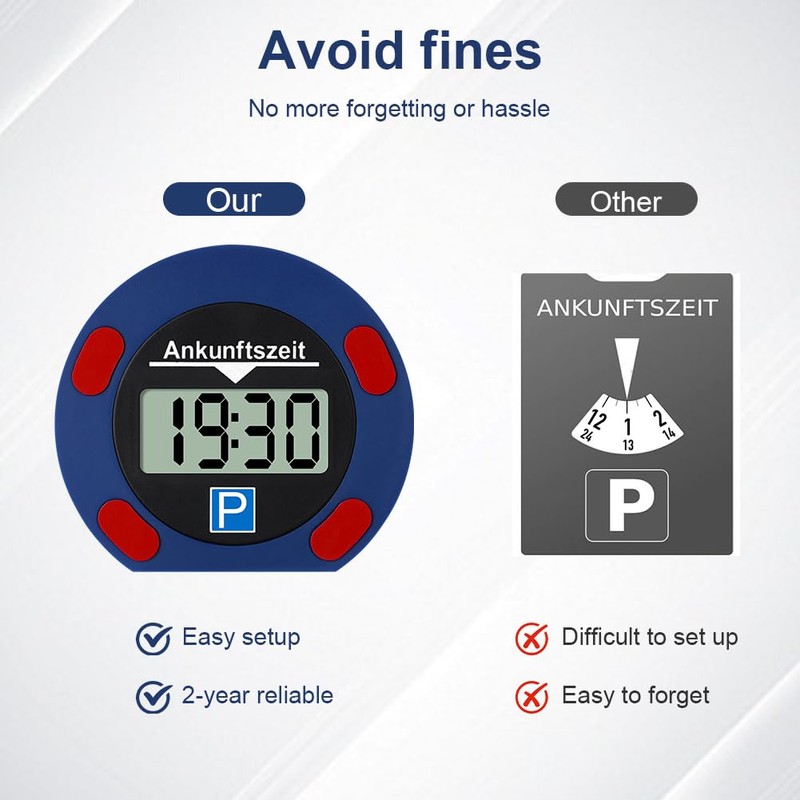 vsshe Electronic Parking Disc, Digital Parking Disc Car, Digital Parking