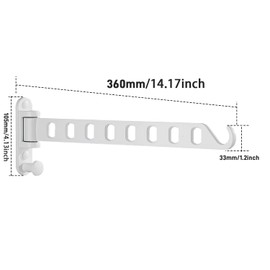 Lxoraziy Wall Mounted Clothes Hanger, Foldable Wall Clothes Airer, 180° Swivel Hanger, Wall Hook with Screw, for Laundry, Bathroom, Utility Room, Bedroom