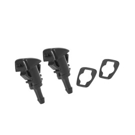 Partuto Front Windshield Wiper Nozzles for Subaru Impreza STI WRX with Gaskets - Pack of 2 Black Replacement