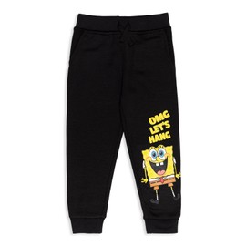 Spongebob Squarepants Little Boys Fleece 2 Pack Jogger Pants Black/Yellow 5