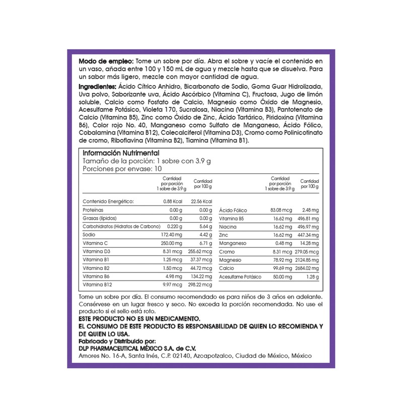 C-Blast+D, Vitamina C, Vitamina D, Complejo B, Zinc y Antioxidantes