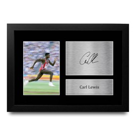 HWC Trading FR A4 Carl Lewis USA Olympics Gifts Printed Signed Autograph Picture for Olympic Memorabilia Fans - A4 Framed