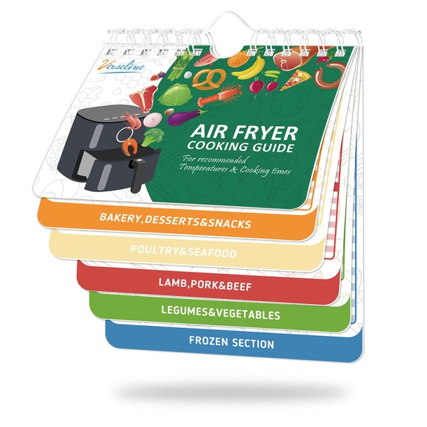KYONANO Air Fryer Magnetic Cheat Sheet Set - Air Fryer Magnetic Cheat Sheet Set Cooking Times Chart - Books Instant Air Fryer Accessories Oven Cooking Pot Temp Guide
