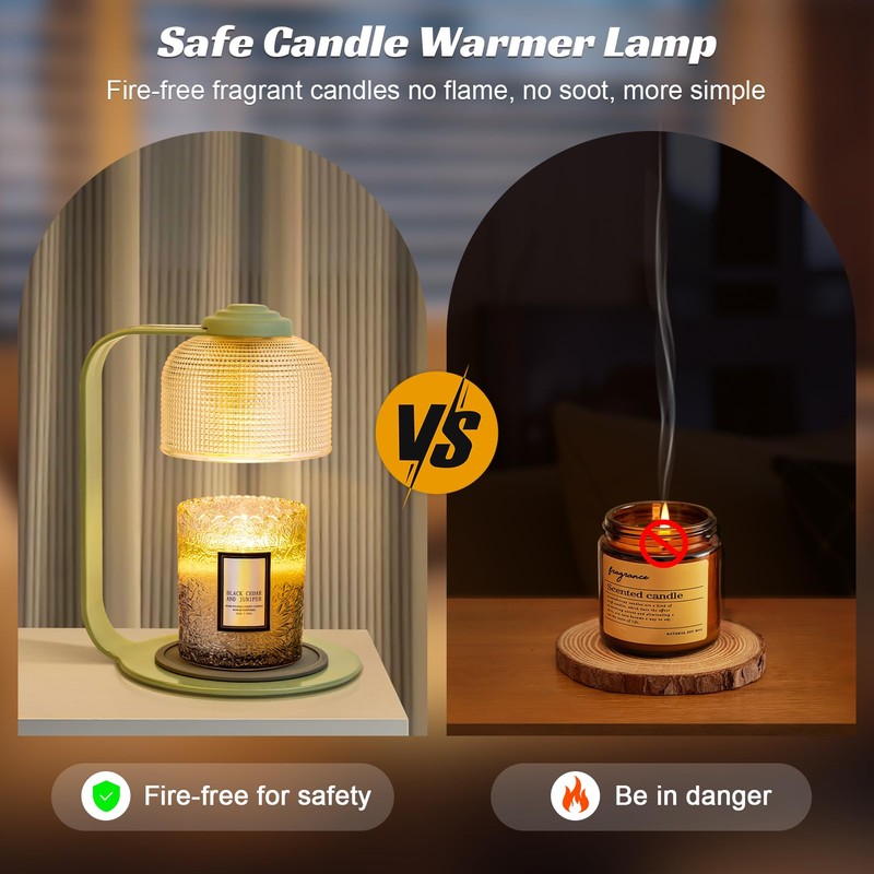 Shang Chiang Candle Warmer Lamp with Clear Glass Globe and