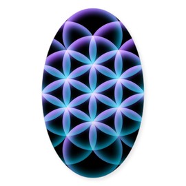 CafePress Flower of Life Mandala Oval Car Bumper Sticker