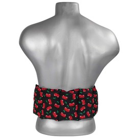 Cherry Stone Cushion 7 Chamber with Ribbon 65 x 15 cm Cherry Black Heat Cushion Back Grain Cushion