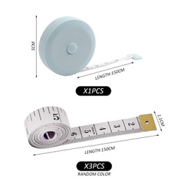 3 Pieces Soft 150cm Rulers, 1 Piece Small Tape Measure for Body Measurement, Accurate Tape Measure with Two Scales Suitable for Sewing, Craftsman and Household Tape Measure