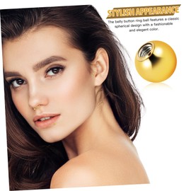 Outanaya 20 Pcs Gold Loose Beads for Belly Button Rings Body Jewelry Spacers for Women Durable Jewelry Making Balls for Piercings and Bracelets