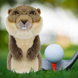 Cozion Golf Club Covers, Gopher Golf Club Head Covers for Clubs, Novelty Realistic Headcover Animal Plush Utility Golf Club Protector Gifts for Men