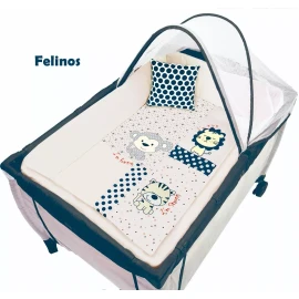 BabyBaby Set De Edredón Para Cuna Viajera Modelo Felinos