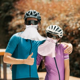 UPF 50+ Pure Silk Face Cover UV Protection Sunscreen Sun Protection Face Mask Reusable Sport Face Scarf Mask for Women (Silver Gray)