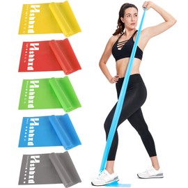 Resistance Bands for Working Out Women and Men, Physical Therapy Bands, Latex Free Elastic and Exercise Bands Set for Stretching, Suitable for Rehab, Yoga, Pilates, Gym, Home Exercise (Five Colors)