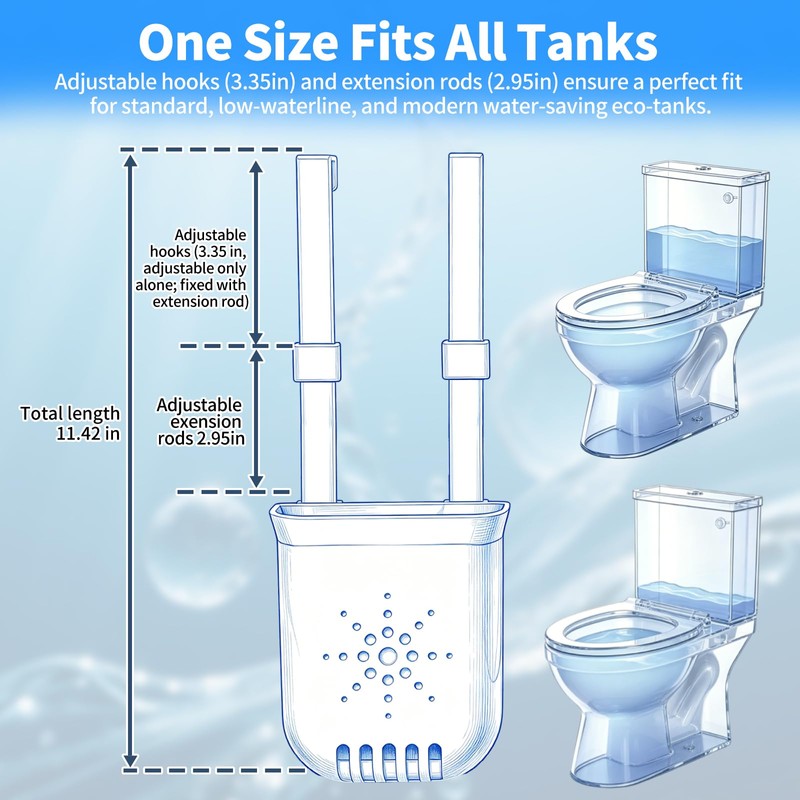 Controlled Release Toilet Bowl Cleaner Tablets Holder with Extension Rod,