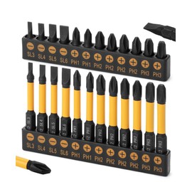 Bates- Screwdriver Bit Set, 24 pcs, Slotted Phillips Magnetic Drill Bit Set, Magnetic Screwdriver Bits, Drill Screwdriver Bit Set, Drill Bit Sets, Hex Bits, 1/4 Hex Bit Set, Long Screwdriver Bits