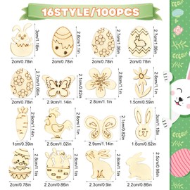 Confetti Easter Wood, Pack of 100 Easter Decoration Confetti Wood, Easter Decoration Confetti, Wooden Confetti Easter Decoration, Bunny Easter Table Decoration, Easter Gifts Crafts, Easter Decoration