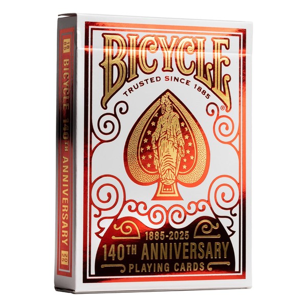 Bicycle 140th Year Anniversary Playing Cards, Red and Gold Foil,