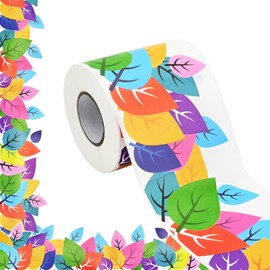 Bekecidi Border Decorative Stickers, Leaves Border Sticker Waterproof Colorful Decoration for Bulletin Board Chalkboard School Classroom (Leaves)